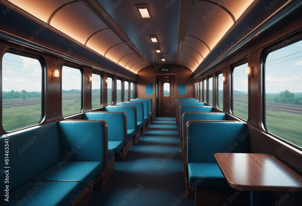 Fototapeta premium Inside the train cabin