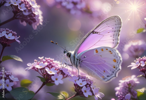 Purple butterfly on flower © Anoottotle