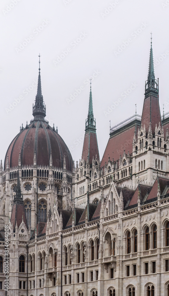 Beautiful old building of the Hungarian Parliament in neo-Gothic style Beautiful old building of the Hungarian Parliament in neo-Gothic style