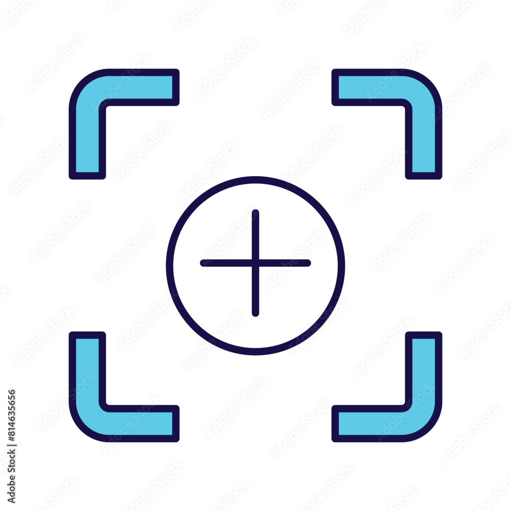 Obraz premium camera focus icon with white background vector stock illustration