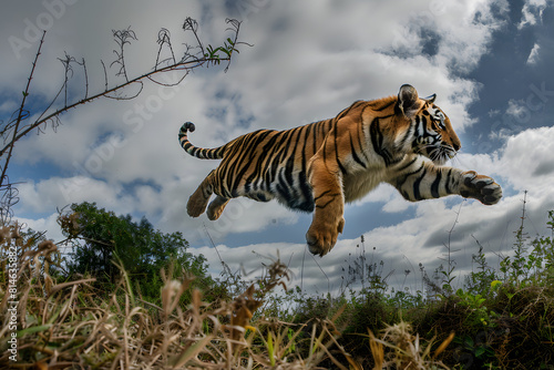 photography jumping tiger photo