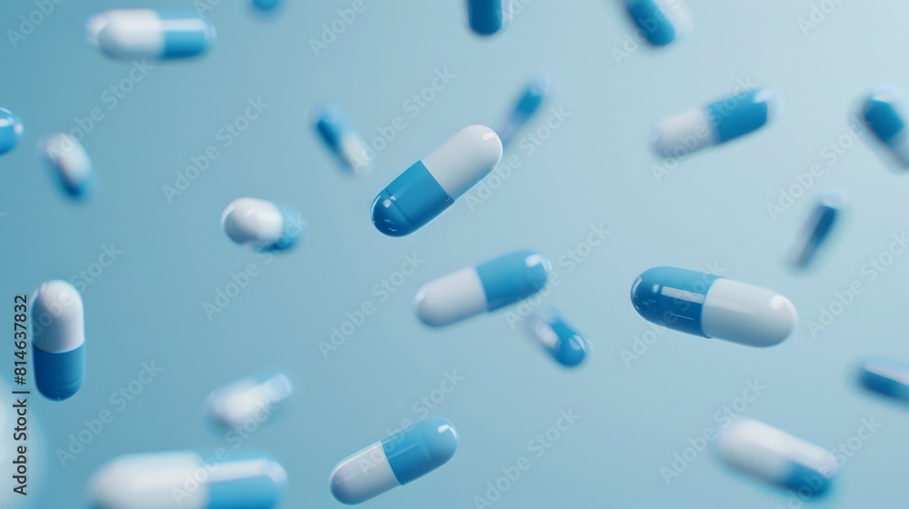 Capsules Floating in Blue Space Capsules Floating in Blue Space