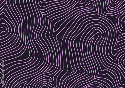 vector, Simple line pattern of curved lines in lavender and black, simple minimalistic, groovy retro, psychedelic 