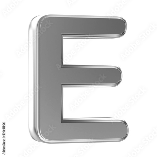 Wallpaper Mural Silver 3D Font Letter E uppercase Torontodigital.ca