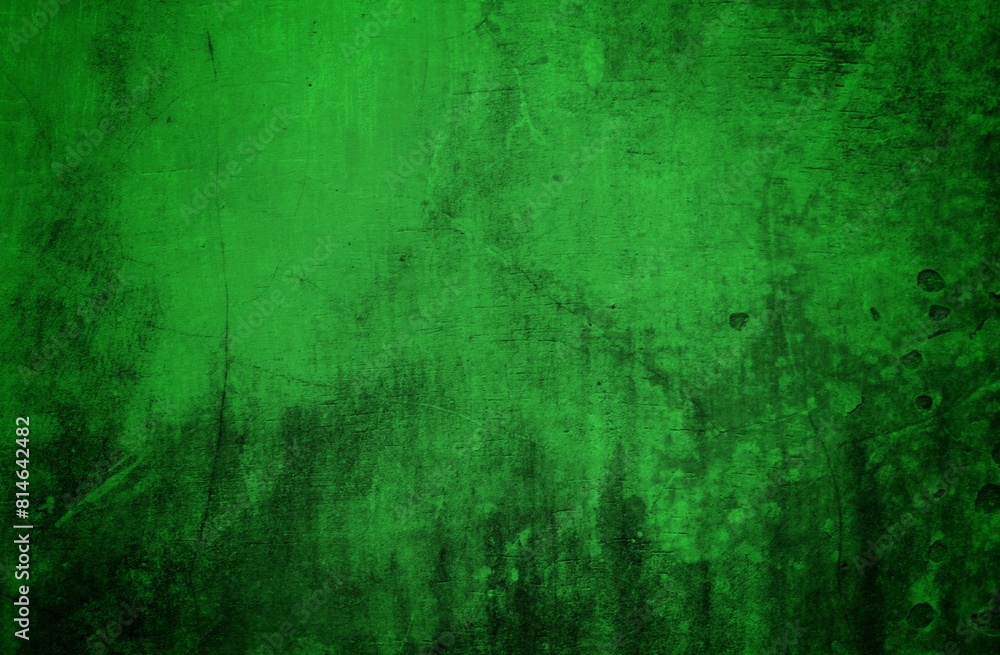 Obraz premium Scraped green background, Green Abstract Background, Green cracked wood background, Green textured paper or concrete wall wide banner background