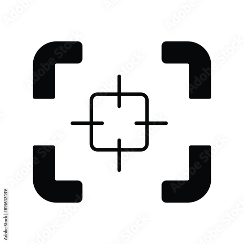 camera focus icon with white background vector stock illustration