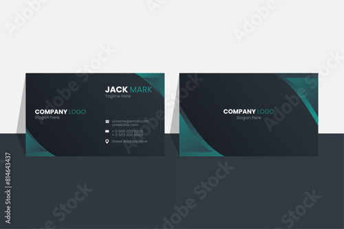 Double-sided horizontal layout creative business card vector design template. Business card for business and personal use. Vector illustration design. Stationery design print ready.