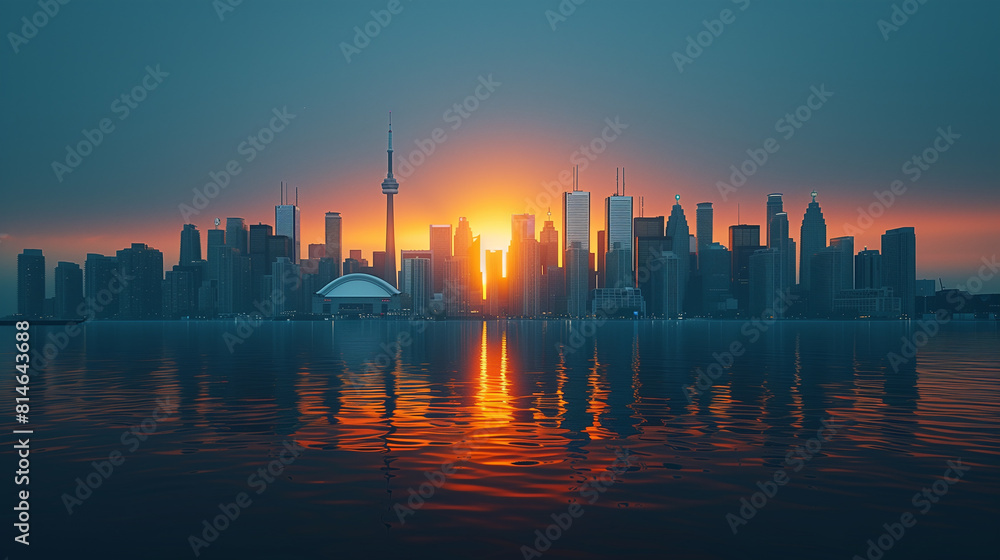 sunrise over the city Toronto