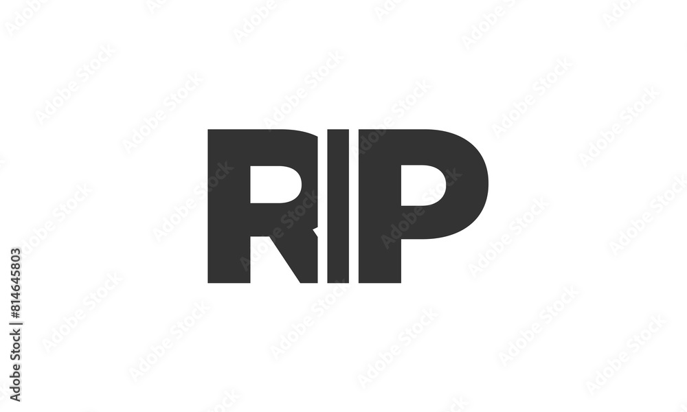 RIP logo design template with strong and modern bold text. Initial based vector logotype featuring simple and minimal typography. Trendy company identity. RIP logo design template with strong and modern bold text. Initial based vector logotype featuring simple and minimal typography. Trendy company identity.