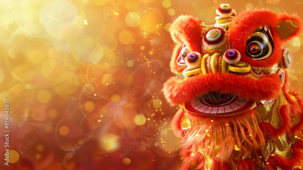 China new year background with lion dance