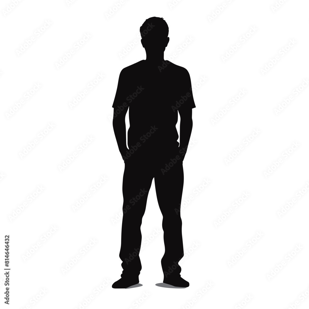 Man full body silhouette vector design isolated on white background