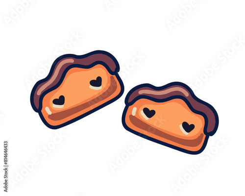 Cartoon cookies on white background