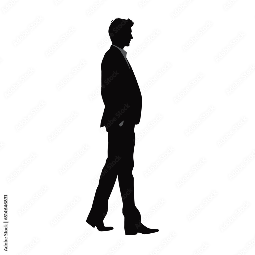 Man Silhouette Standing Profile View
