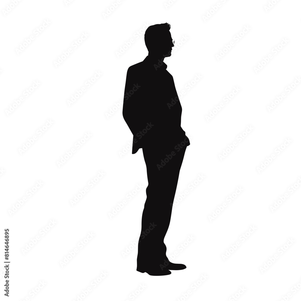 Man Silhouette Standing Profile View