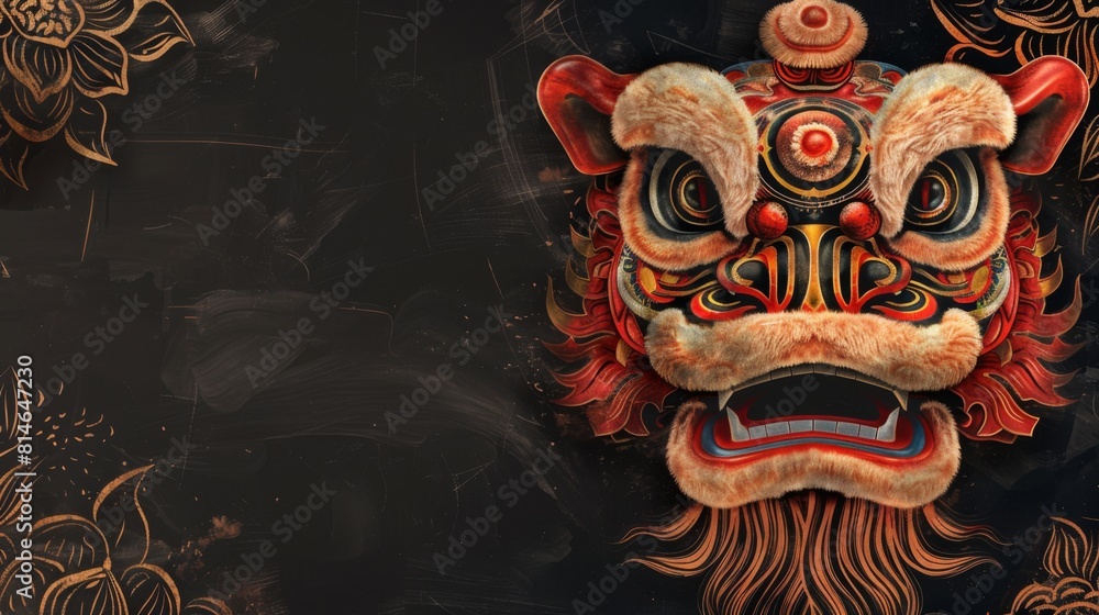 Obraz premium China new year background with lion dance