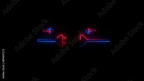 Fotografi Electric power source socket icon set