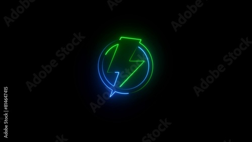 electricity power symbol or icon design template, high voltage electric shock danger sign illustration