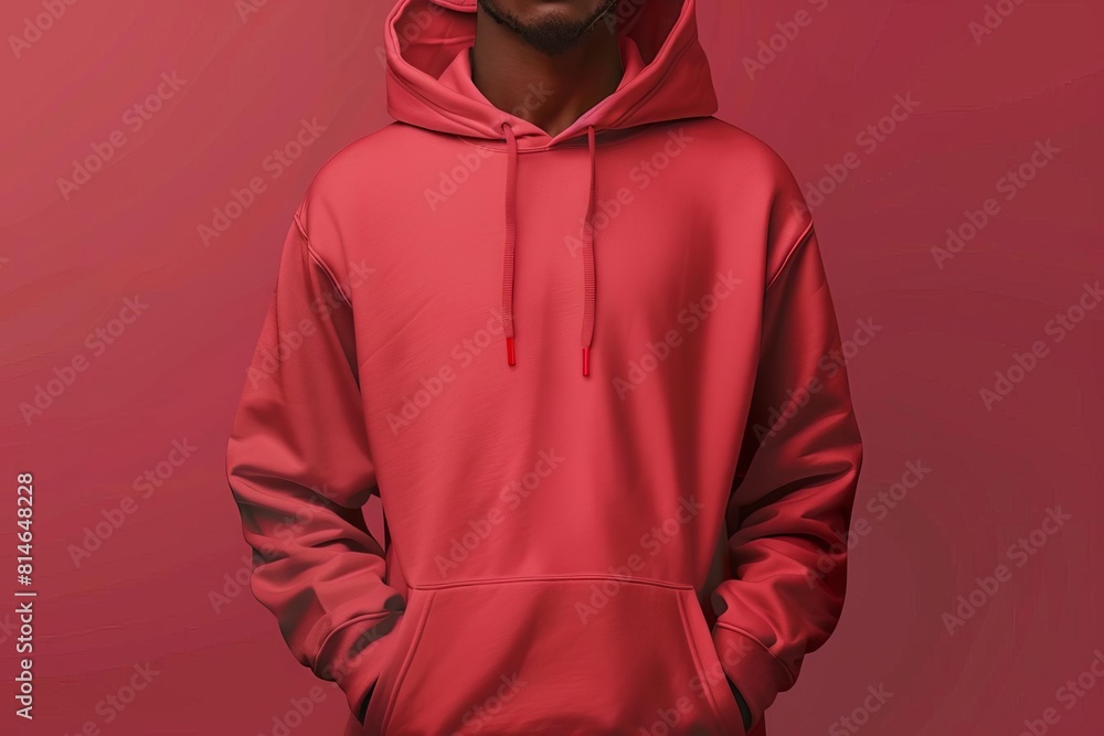 stylish fashion portrait with plain hoodie mockup minimalist apparel design aigenerated illustration
