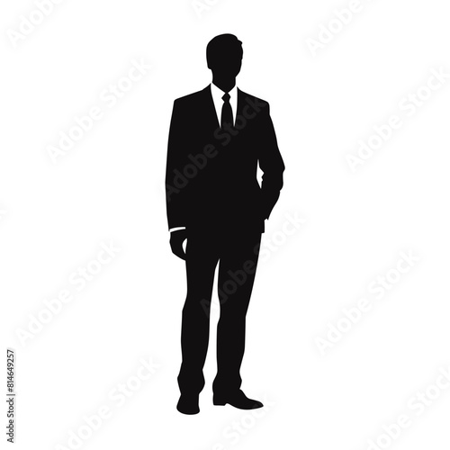 Silhouette of Confident Businessman in Suit