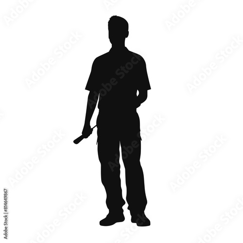 Silhouette of Chef Holding a Knife