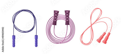 Set of colorful jump ropes.