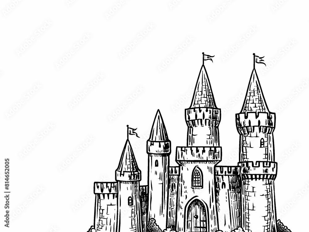 illustration of a castle on white background