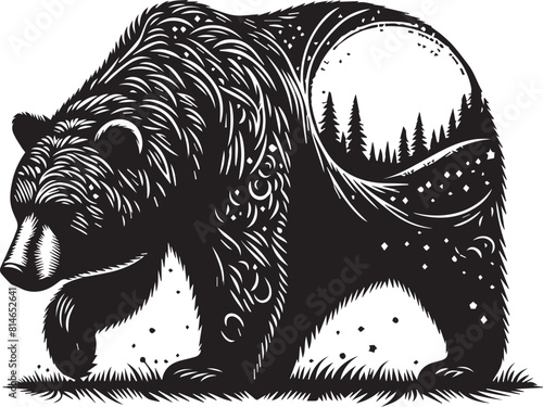 Grateful Dead Bears Black and White Vector art White Background Free Download