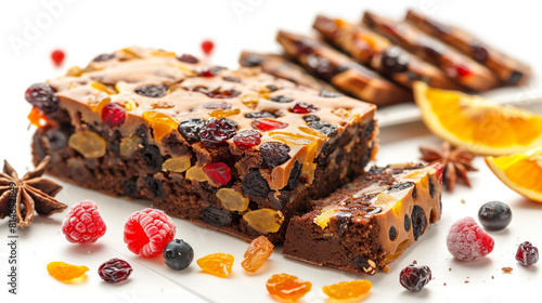 chocolate cake with nuts and raisins