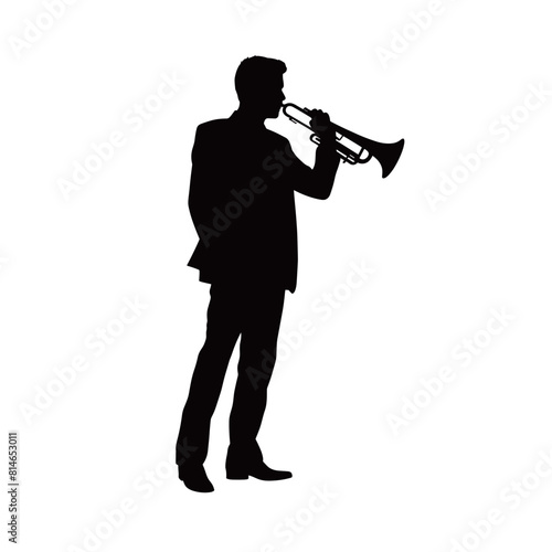 Man Playing Trumpet Standing Silhouette