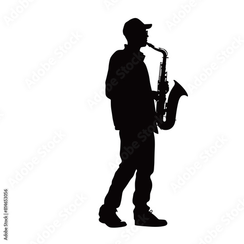Casual Male Saxophonist Silhouette
