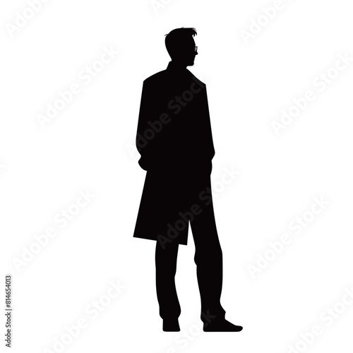 Modern Man in Overcoat Silhouette