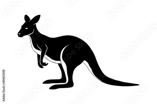 kangaroo line art silhouette illustration