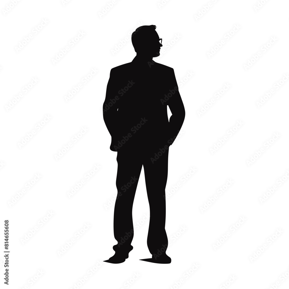 Modern Gentleman in Suit Silhouette