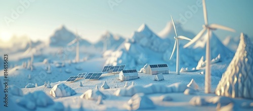 Renewable Energy Startup Logo with Stylized Wind Turbines and Solar Panels