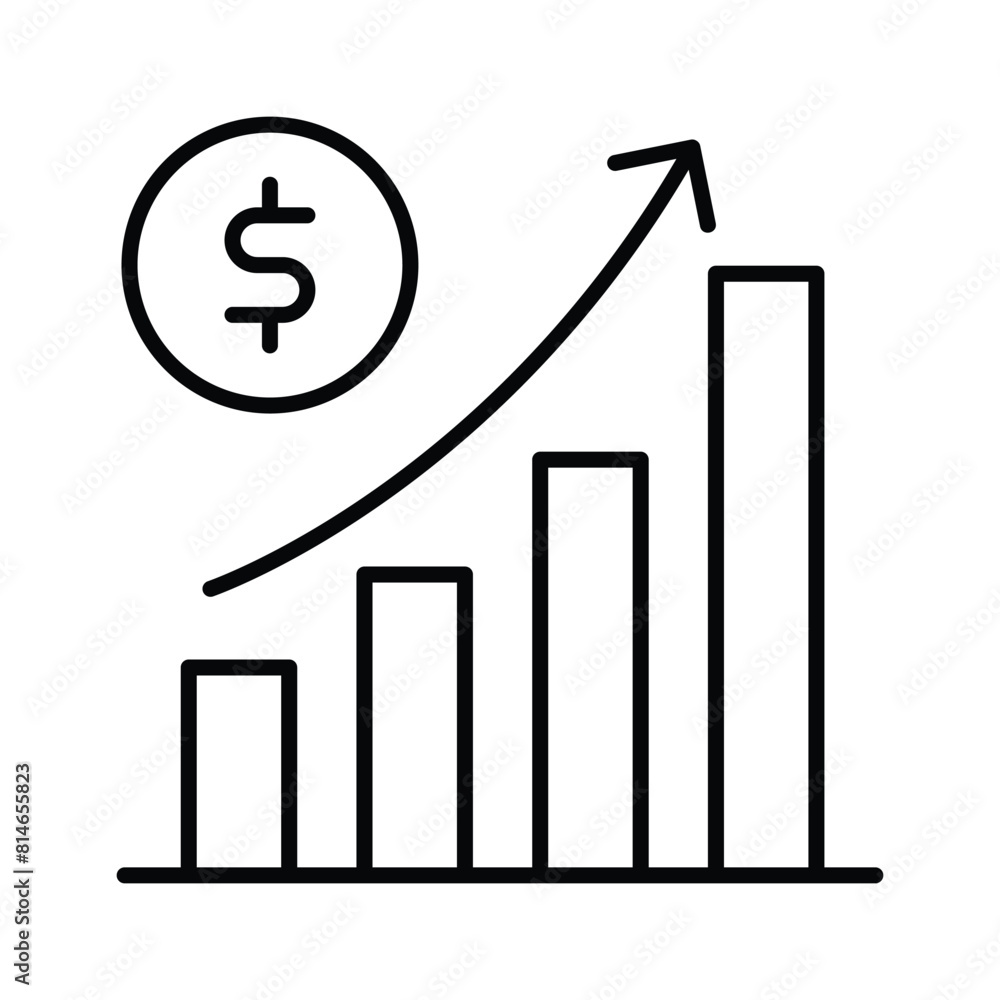 Creatively designed icon of money growth, trendy icon of business growth Creatively designed icon of money growth, trendy icon of business growth
