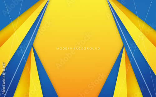 Illustration vector graphic of abstract background blue and yellow overlap layers modern