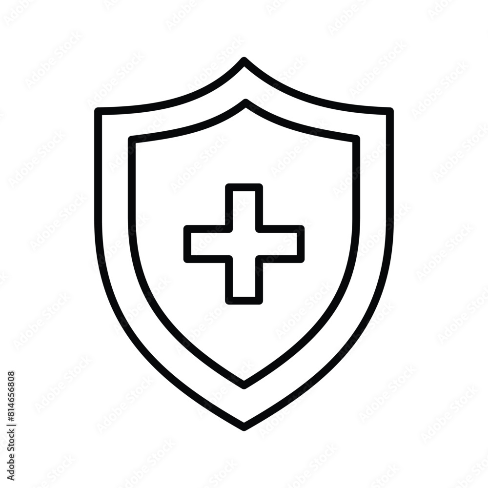 Medical sign inside protection shield showing concept icon of health insurance, medical protection vector Medical sign inside protection shield showing concept icon of health insurance, medical protection vector