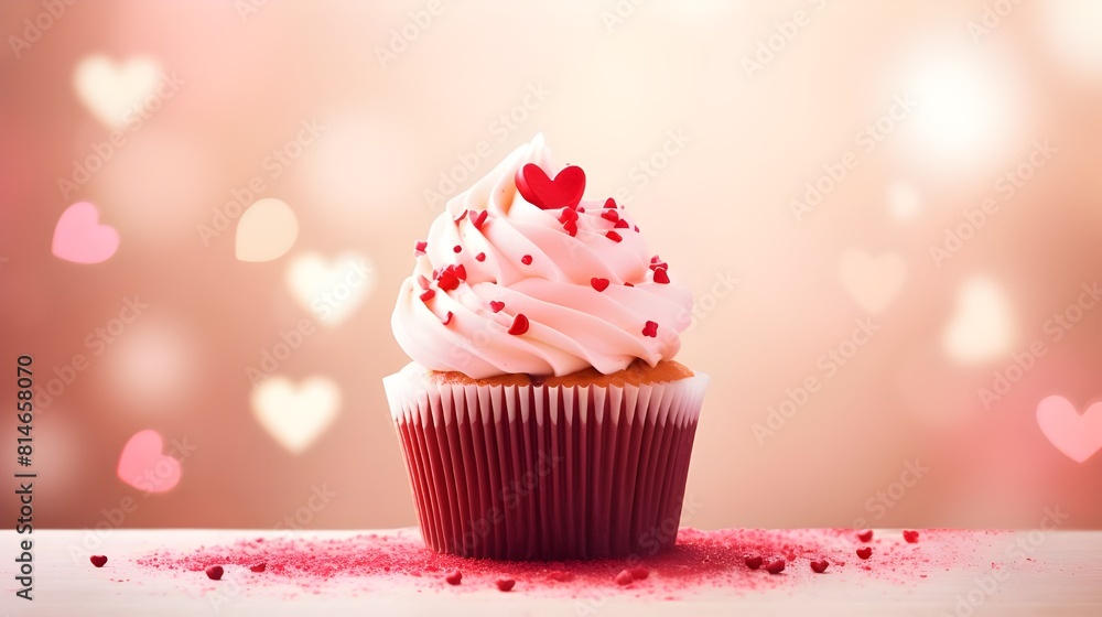 an example of a cupcake in pink frosting with pink hearts
an example of a cupcake in pink frosting with pink hearts