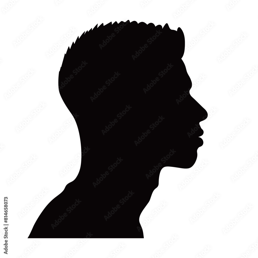 Side Profile of Young Man in Silhouette Side Profile of Young Man in Silhouette