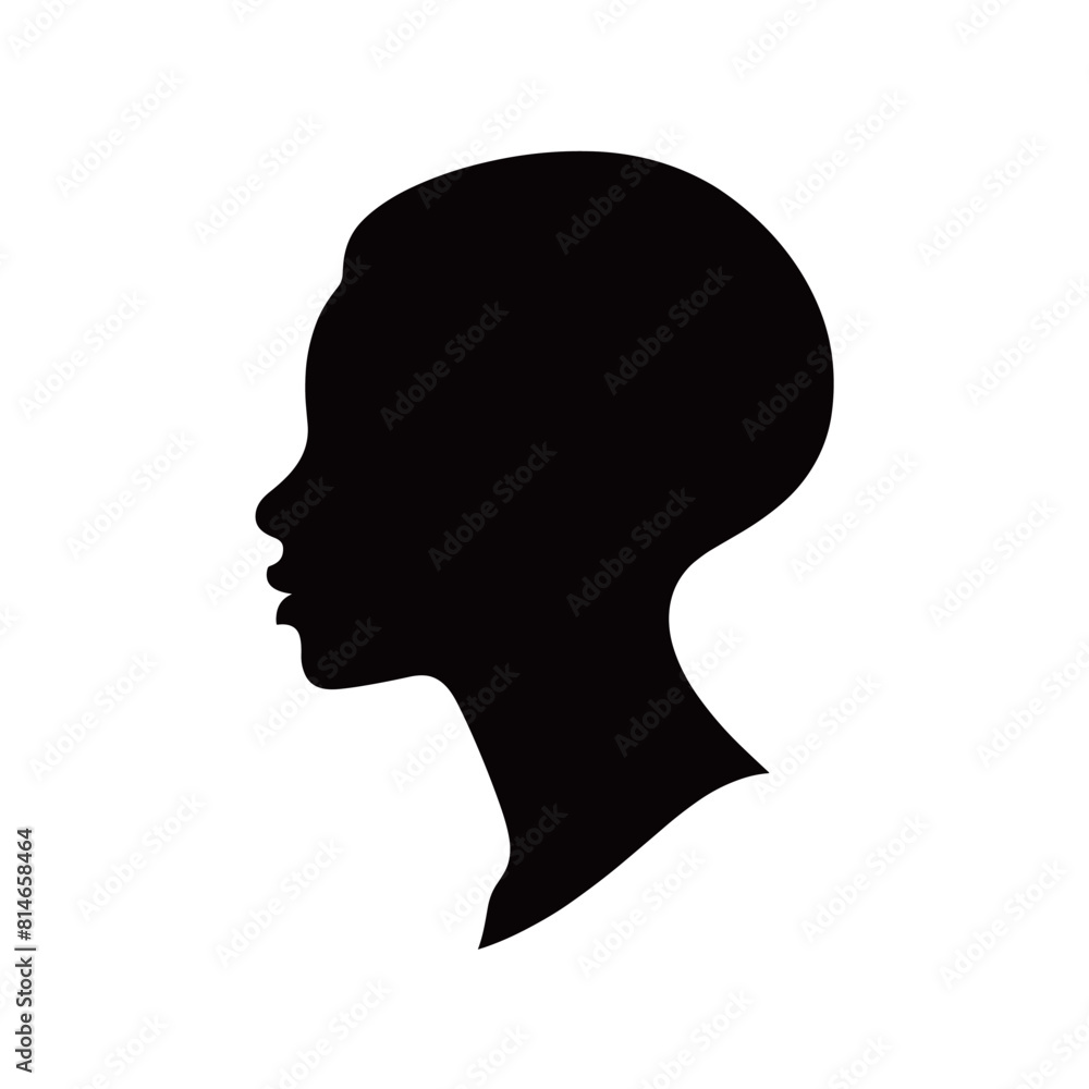 Woman's Profile Silhouette with Elegant Hairstyle