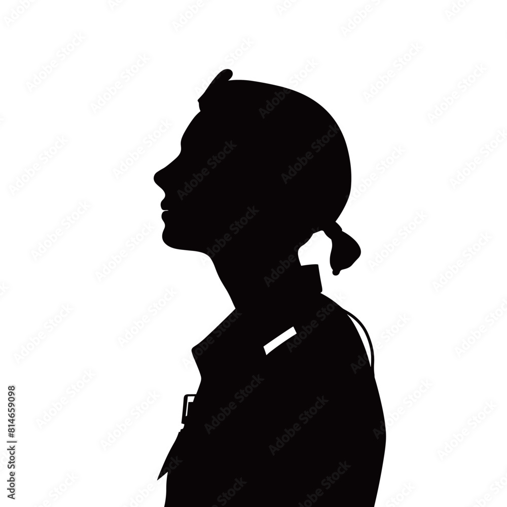 Silhouette Male Military Uniform Side Profile Silhouette Male Military Uniform Side Profile