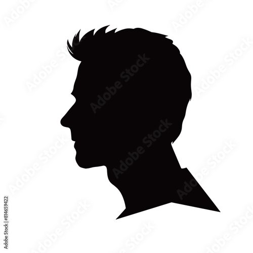 Simple Silhouette of Man Looking Left