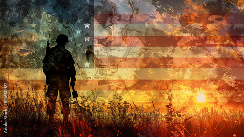 Patriotic memorial day remember and honor USA background photo