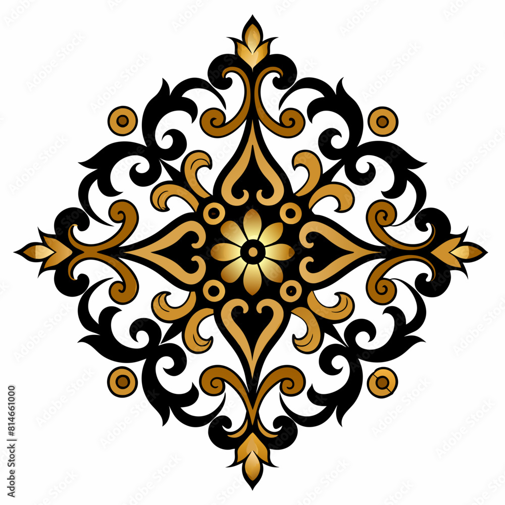 Ornamental Design Baroque Element vector illustration