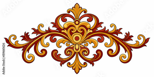 Ornamental Design Baroque Element vector illustration. Gold ornament baroque style element design 
