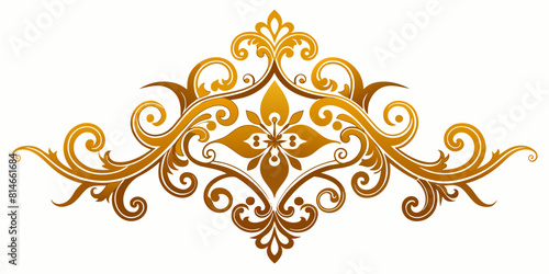 Ornamental Design Baroque Element vector illustration. Gold ornament baroque style element design 
