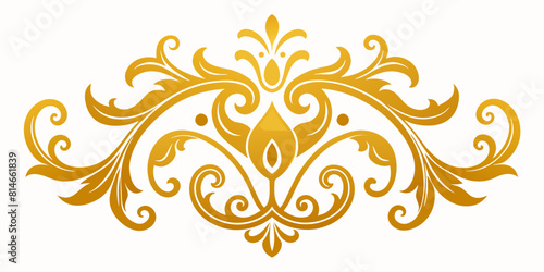 Ornamental Design Baroque Element vector illustration. Gold ornament baroque style element design 