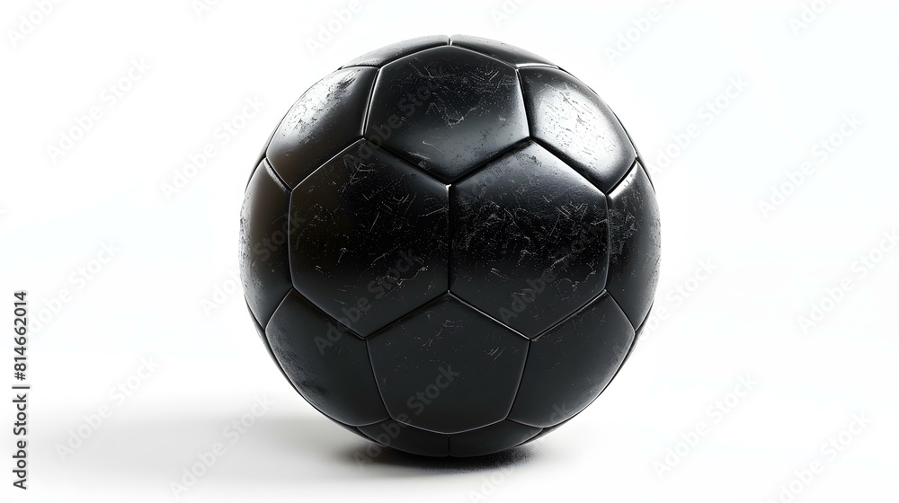 Naklejka premium Isolated black Soccer Ball on a white Background with Copy Space
