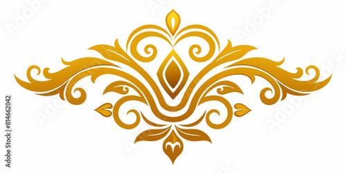 Ornamental Design Baroque Element vector illustration. Gold ornament baroque style element design 
