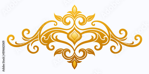 Ornamental Design Baroque Element vector illustration. Gold ornament baroque style element design 
